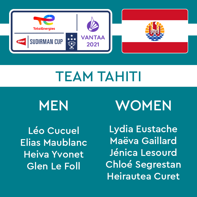 Thomas Uber and Sudirman cup - Tahiti team announcement