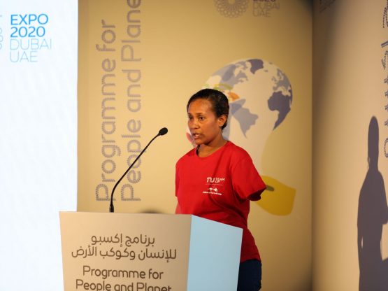 Nelly Ruth Leva speaking at the Women in Sport Forum (credit Australian Pavilion)1